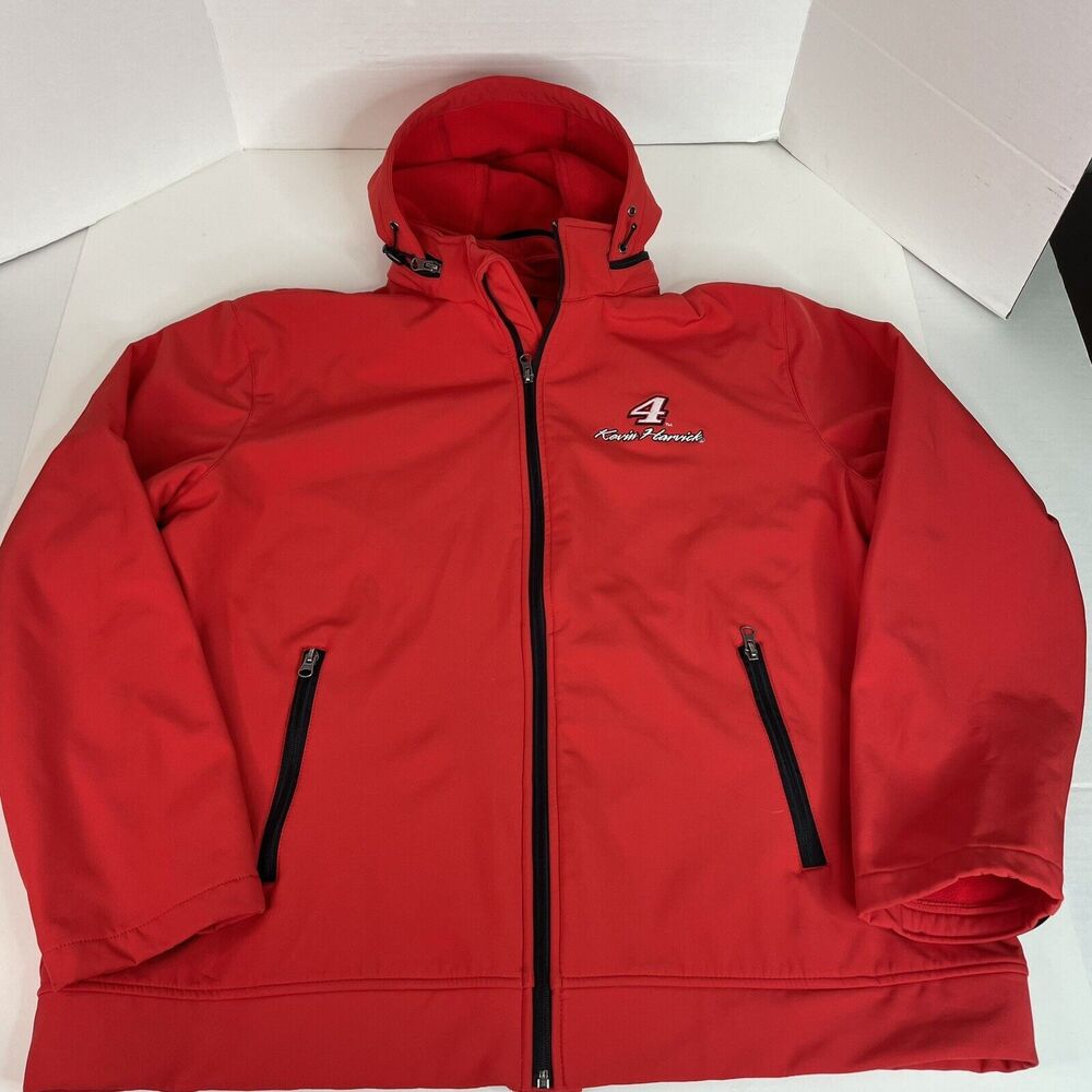 Kevin Harvick #4 Stewart-Haas Racing Soft-Shell Hooded Red Jacket 2x - Picture 5 of 8